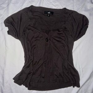 Brown open button shirt